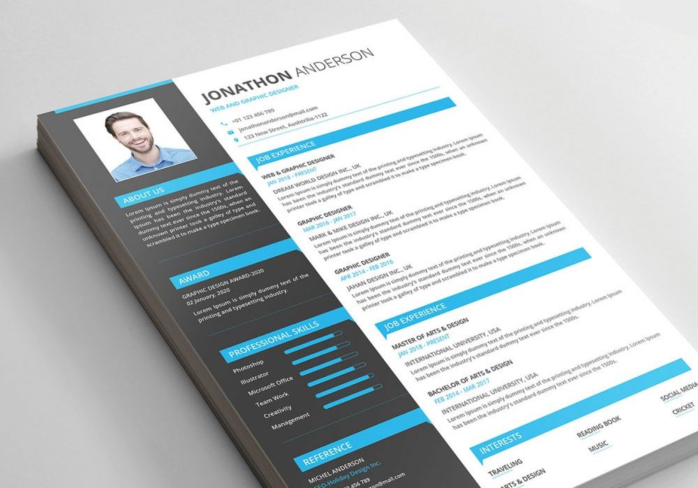 Detail Resume Template With Picture Free Download Nomer 43