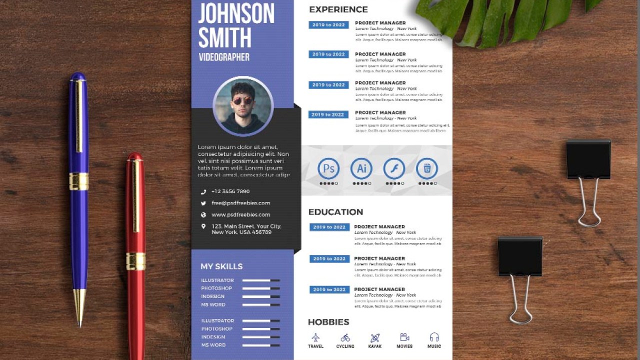 Detail Resume Template With Picture Free Download Nomer 50