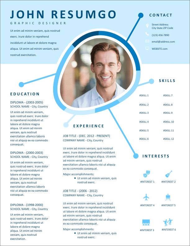 Detail Resume Template With Picture Free Download Nomer 52