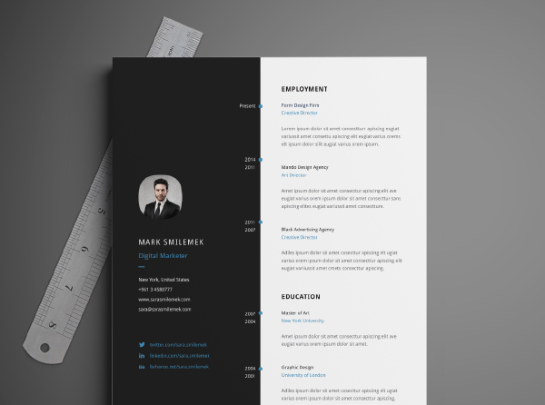 Detail Resume Template With Picture Free Download Nomer 54