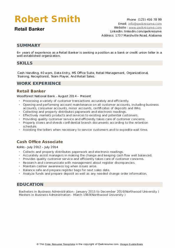 Detail Retail Resume Template Nomer 31