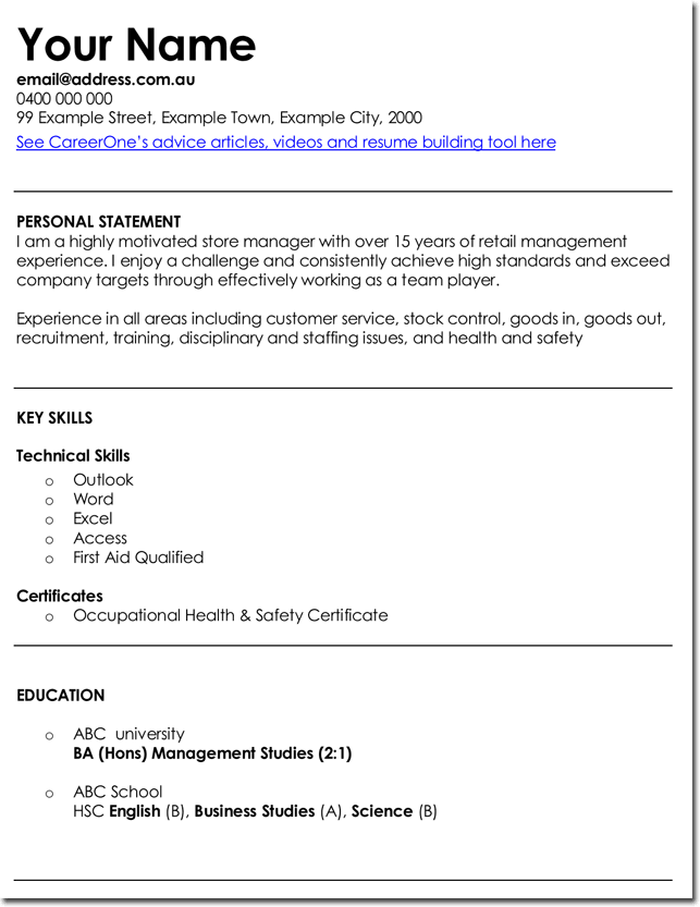 Detail Retail Resume Template Nomer 43