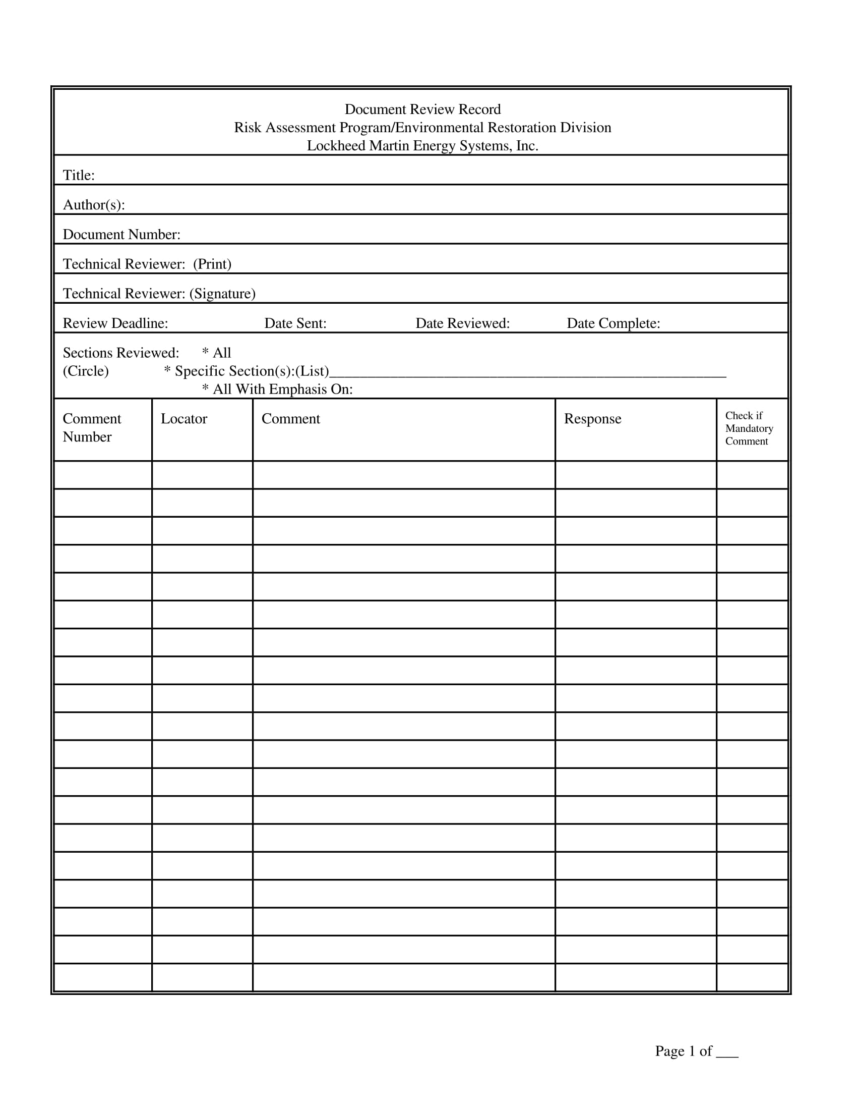 Detail Review Form Template Nomer 15