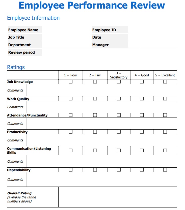 Detail Review Form Template Nomer 3