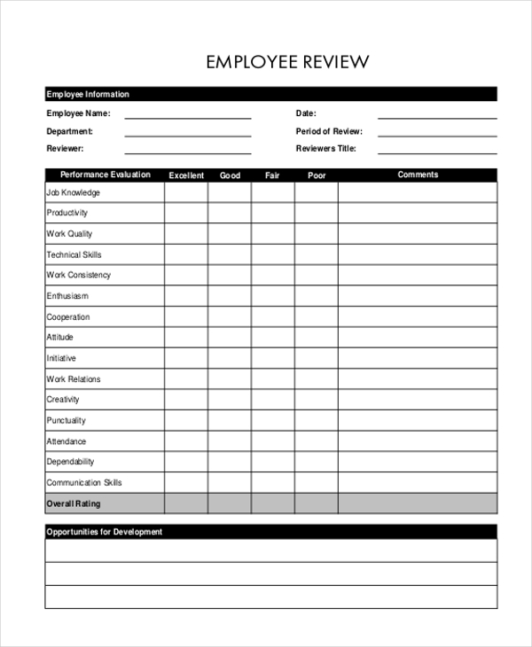 Detail Review Form Template Nomer 6