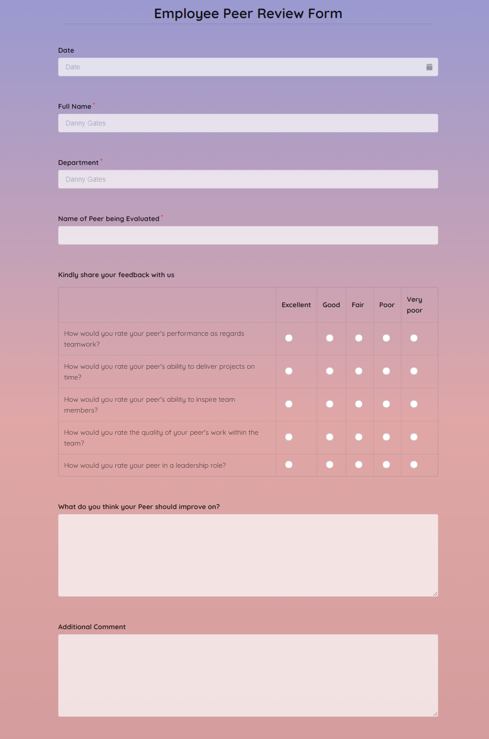 Detail Review Form Template Nomer 8