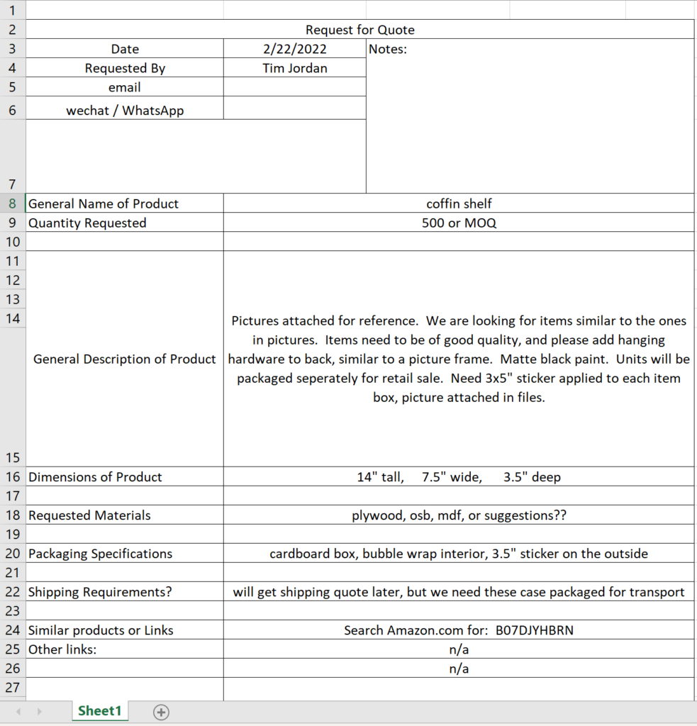 Detail Rfq Template Free Nomer 46