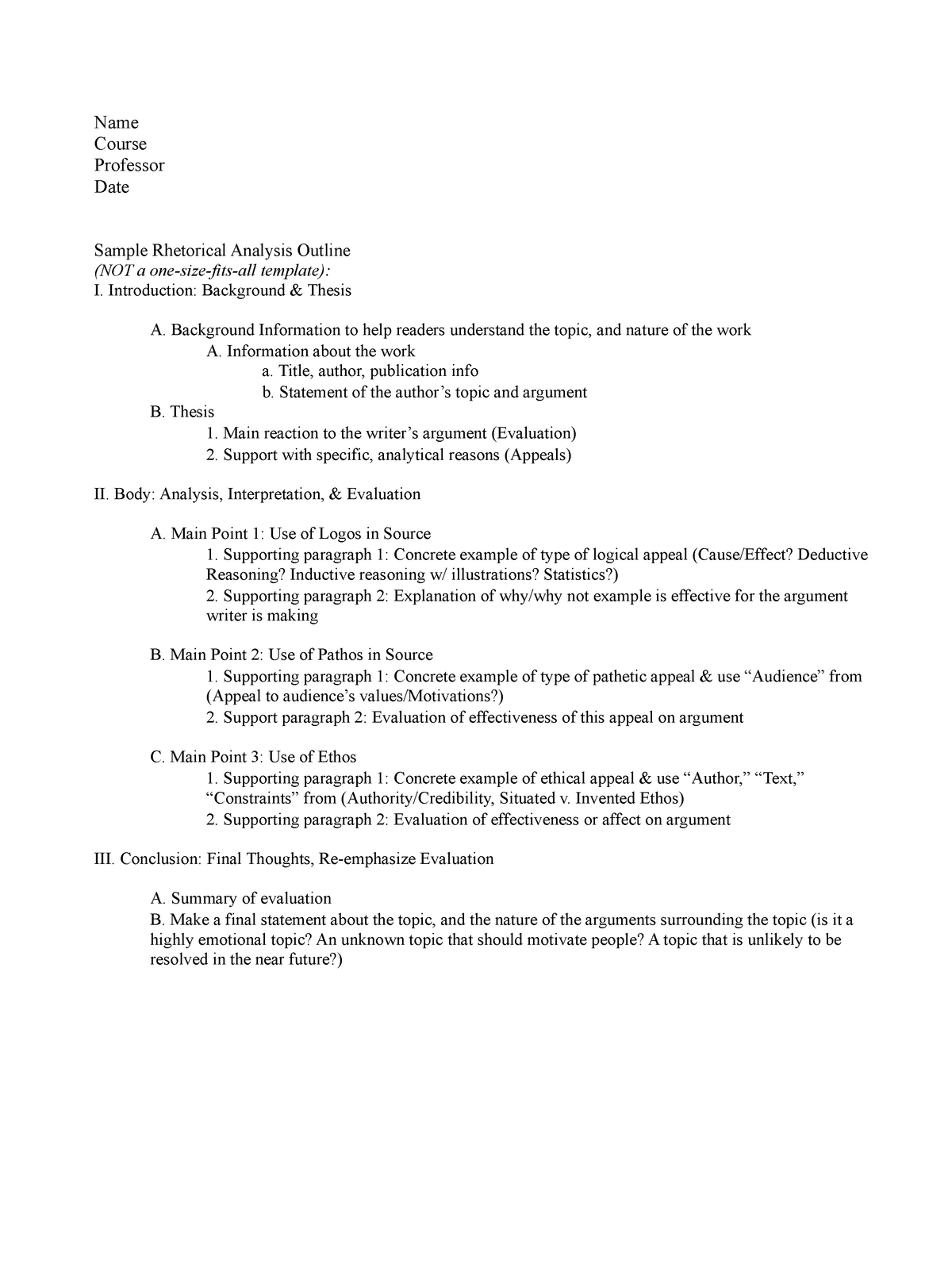 Detail Rhetorical Analysis Essay Template Nomer 44