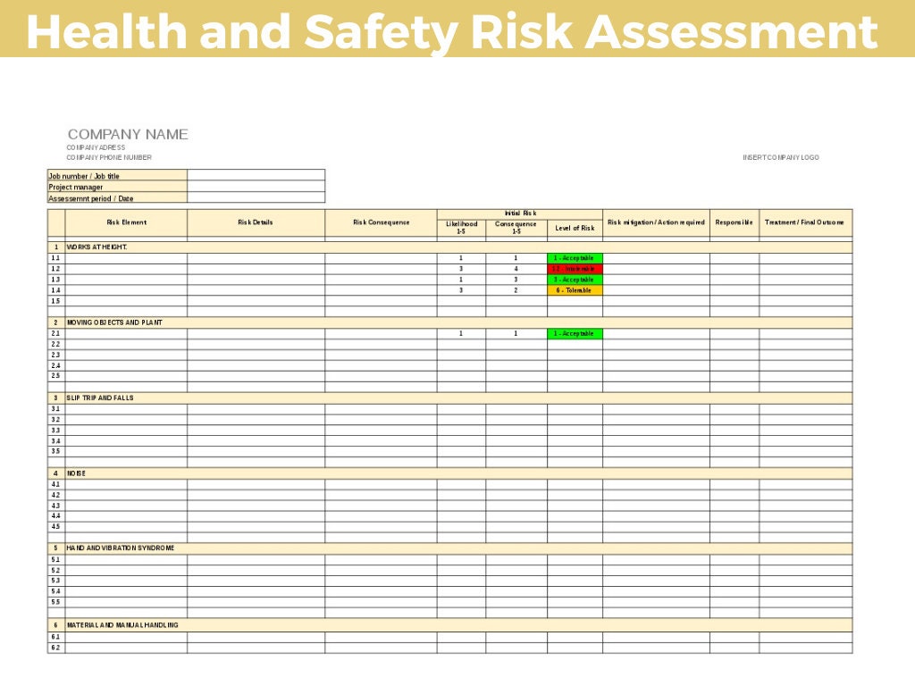 Detail Risk Assessment Template Nomer 29