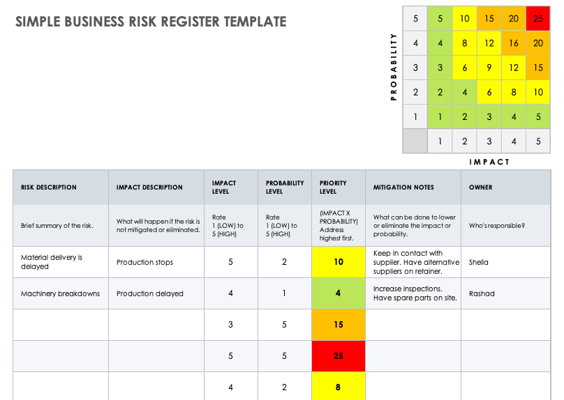 Detail Risk Log Template Nomer 6