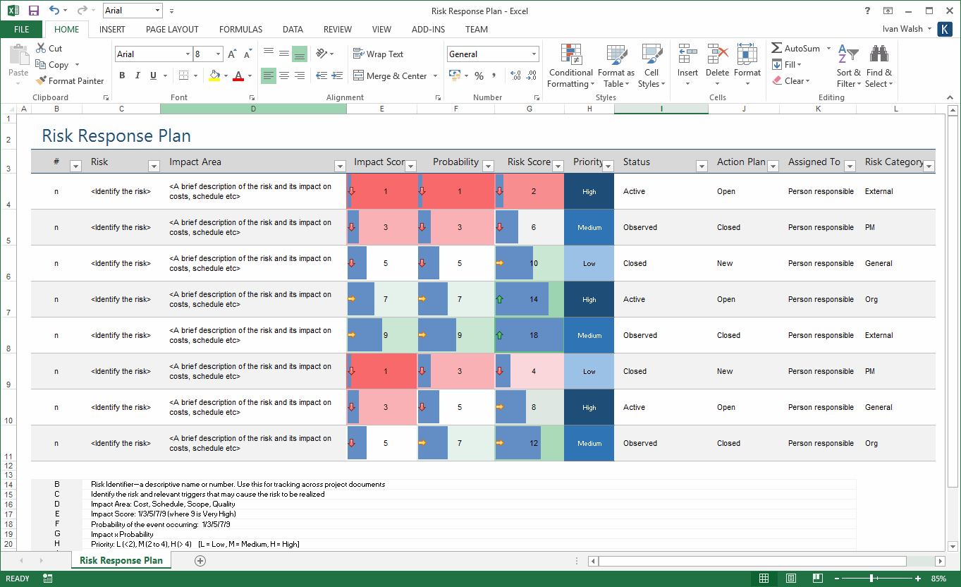 Detail Risk Management Template Excel Free Nomer 36