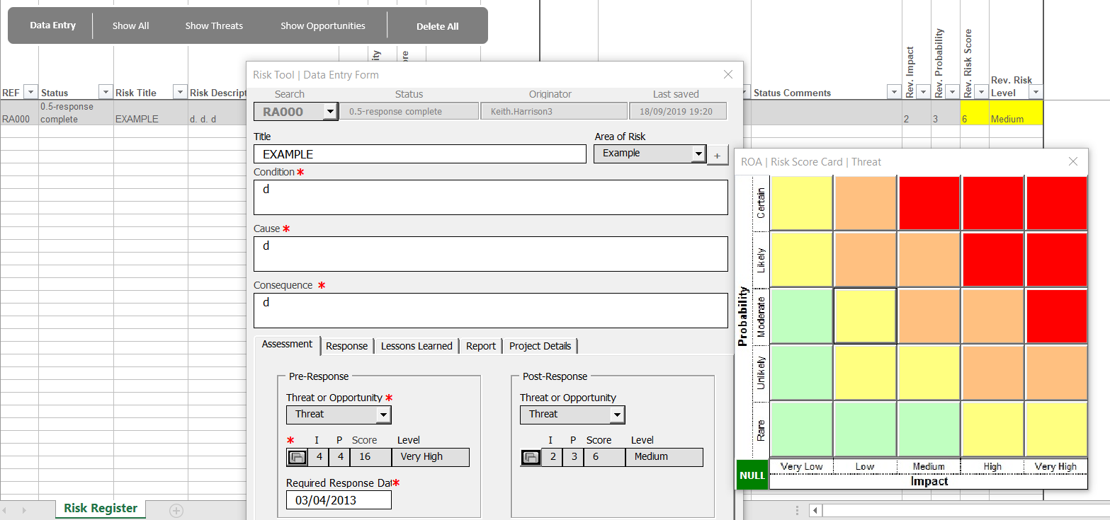 Detail Risk Management Template Excel Free Nomer 38