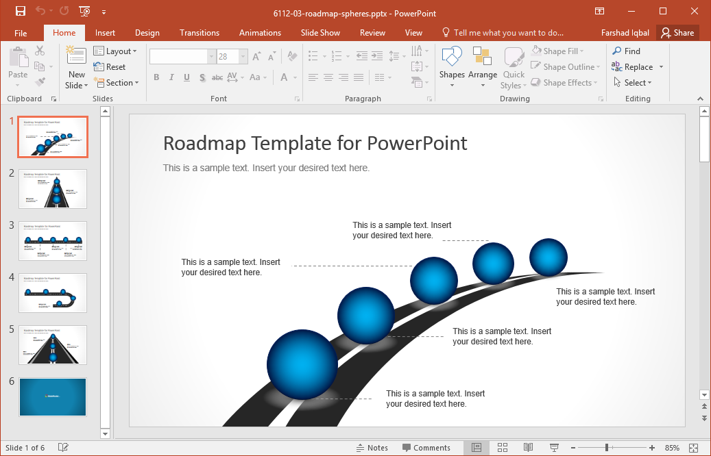 Detail Roadmap Powerpoint Template Nomer 16