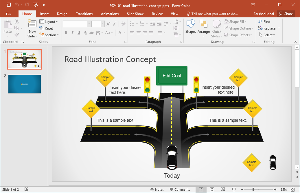 Detail Roadmap Powerpoint Template Nomer 21