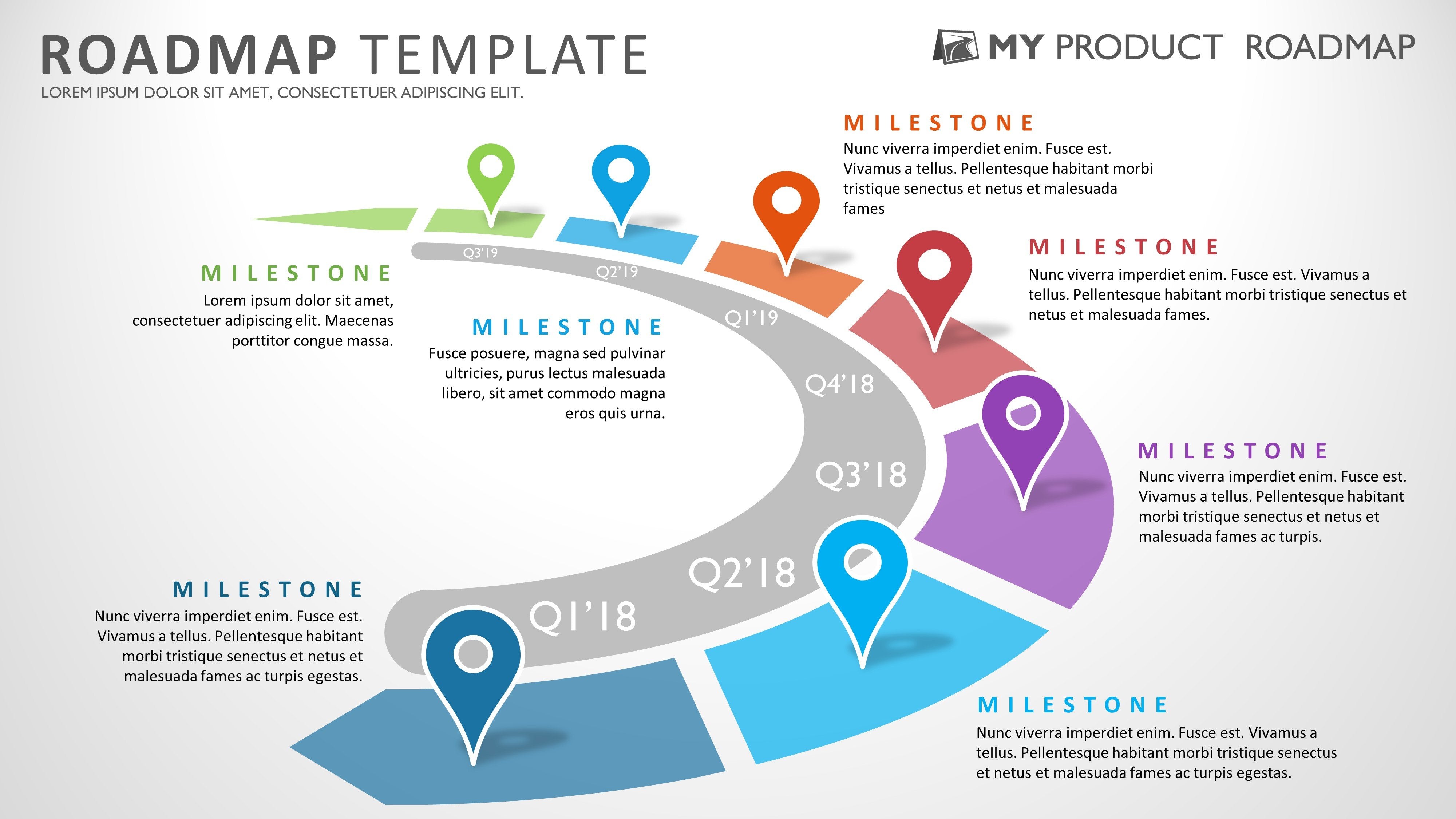 Detail Roadmap Powerpoint Template Nomer 27