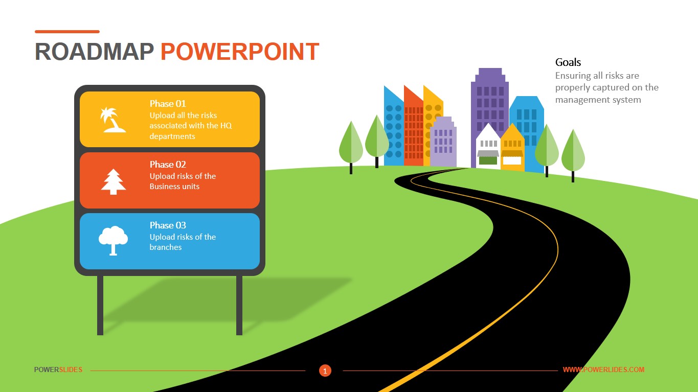 Detail Roadmap Powerpoint Template Nomer 36