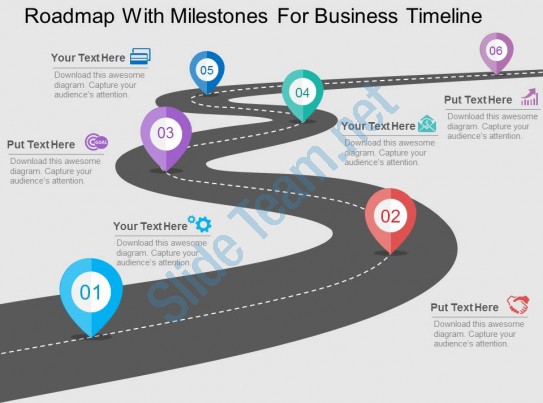 Detail Roadmap Powerpoint Template Nomer 43