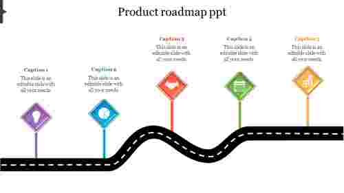 Detail Roadmap Powerpoint Template Nomer 51