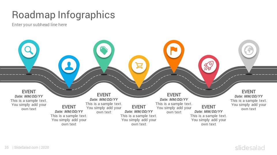 Detail Roadmap Template Ppt Free Download Nomer 45