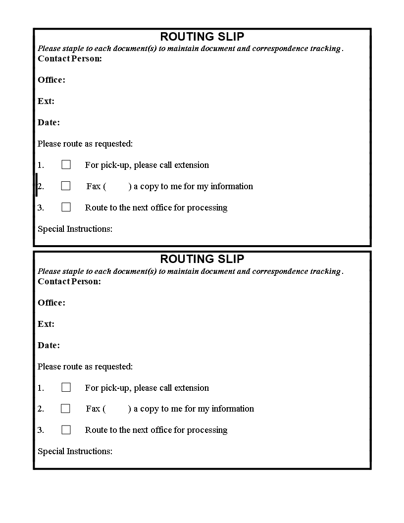 Routing Slip Template - KibrisPDR