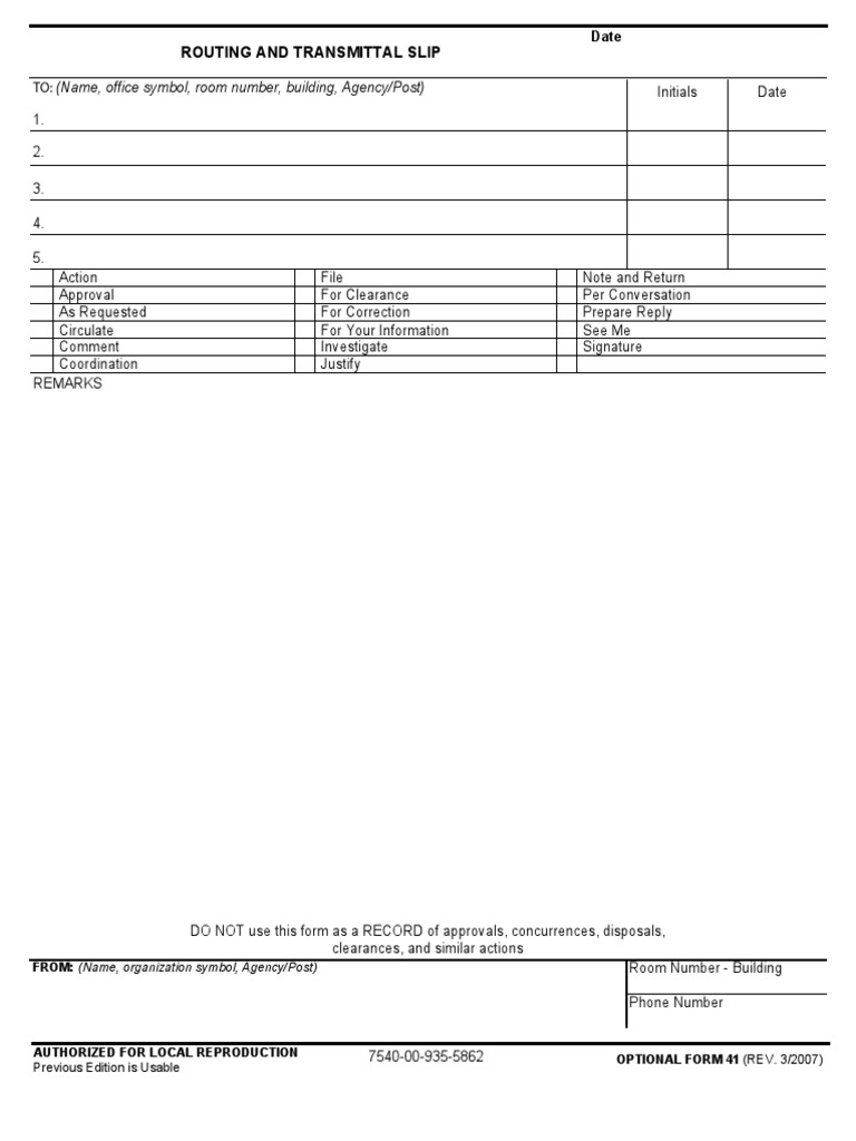 Detail Routing Slip Template Nomer 16