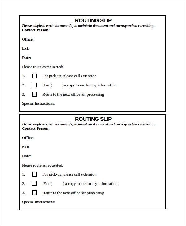 Detail Routing Slip Template Nomer 5