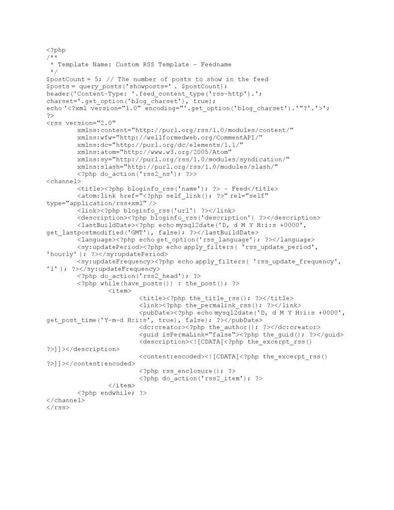 Detail Rss Feed Template Nomer 35