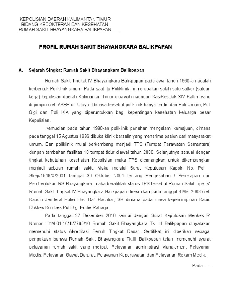 Detail Rumah Sakit Bhayangkara Balikpapan Nomer 13