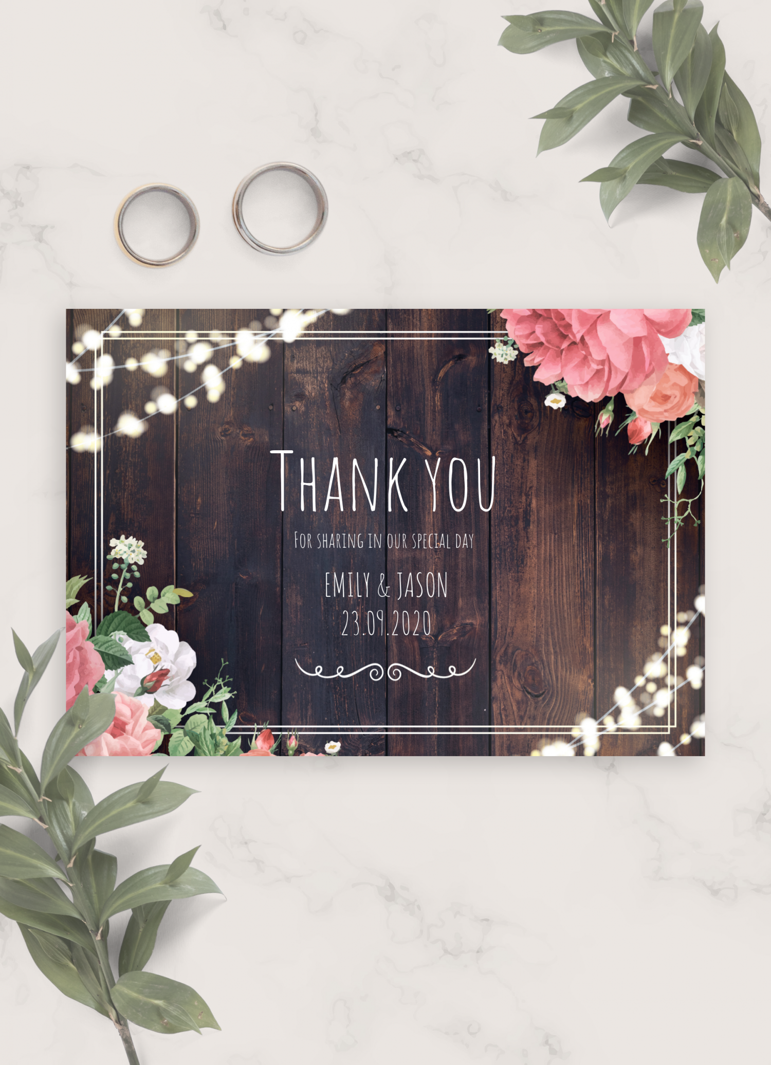 Detail Rustic Card Template Nomer 14