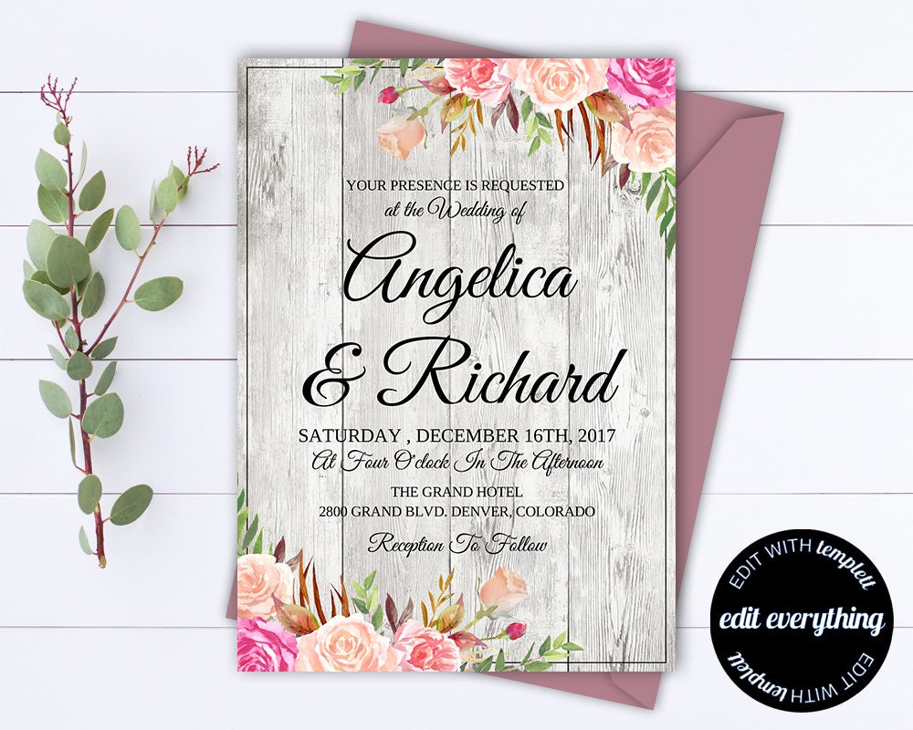 Detail Rustic Floral Template Nomer 16