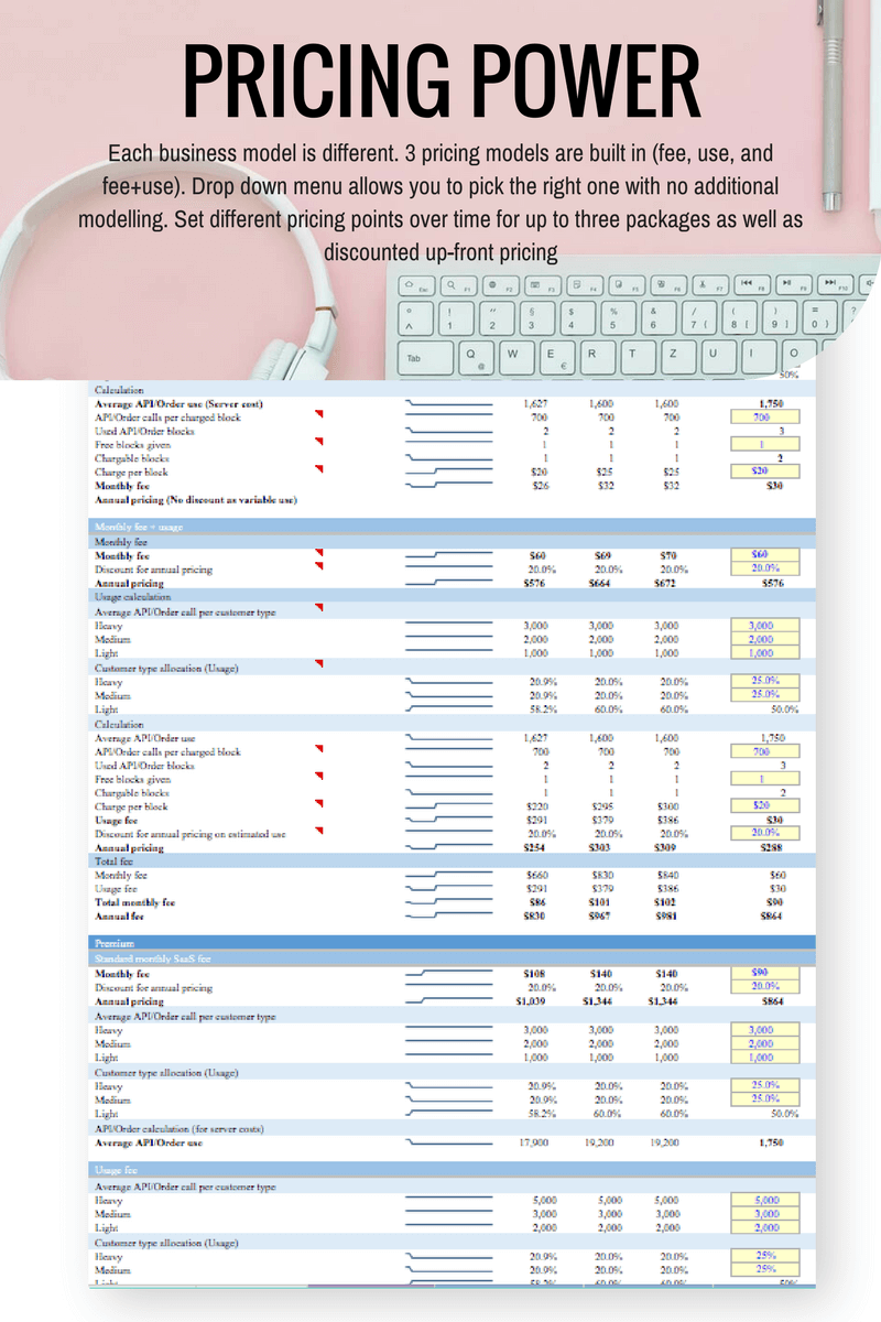 Detail Saas Financial Model Template Nomer 20