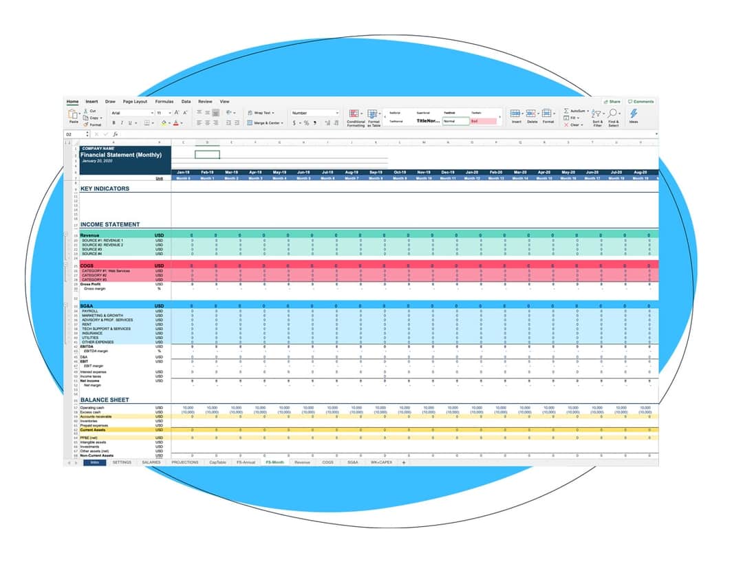 Detail Saas Financial Model Template Nomer 42