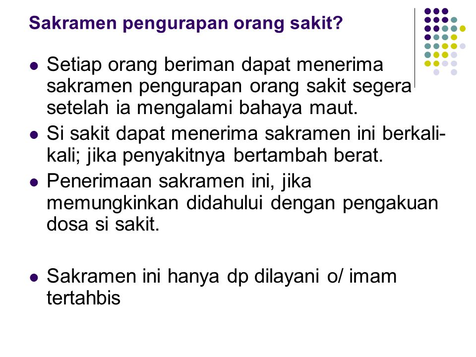 Detail Sakramen Pengurapan Orang Sakit Nomer 39