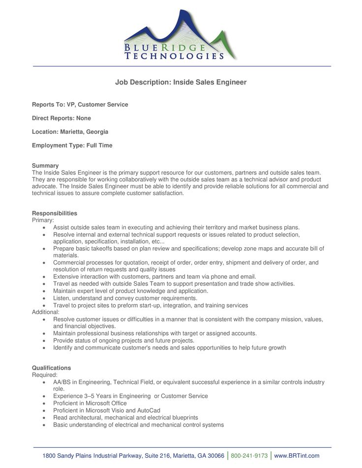 Detail Sales Engineer Job Description Template Nomer 21