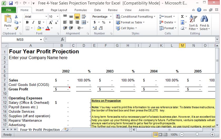 Detail Sales Forecast Template Excel Free Nomer 22