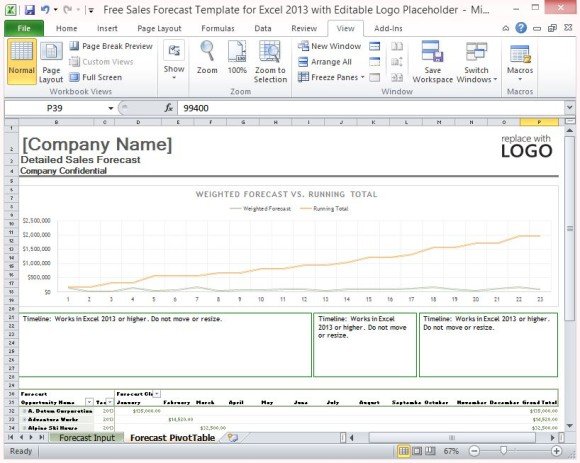 Detail Sales Forecast Template Excel Free Nomer 46