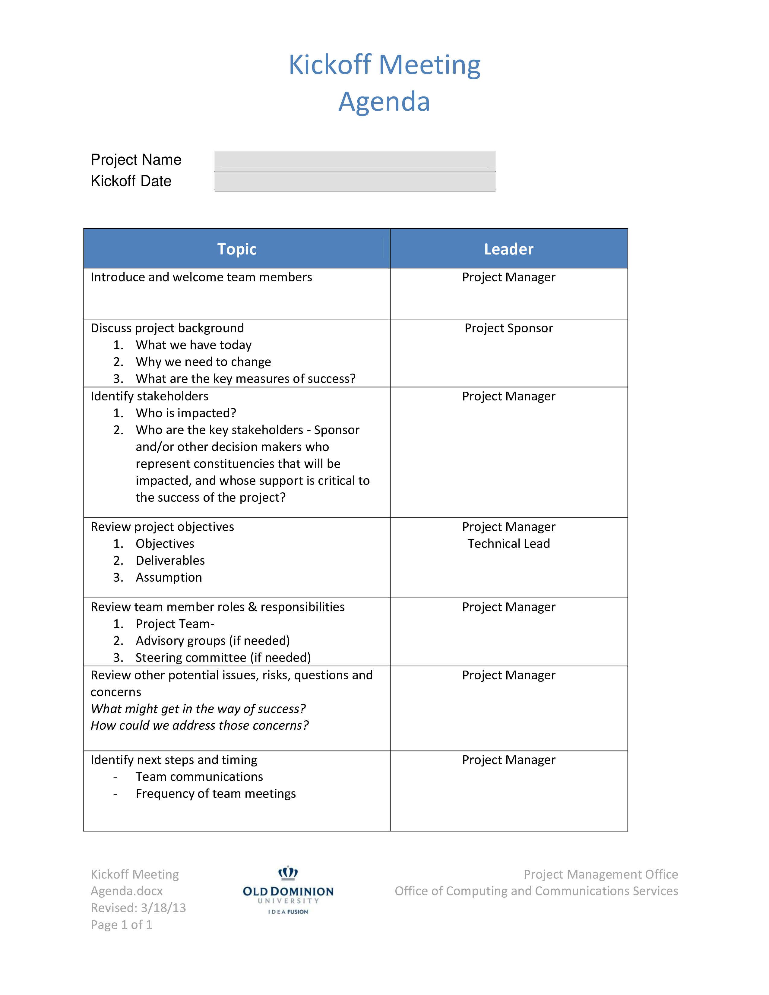 Detail Sales Kick Off Meeting Agenda Template Nomer 3