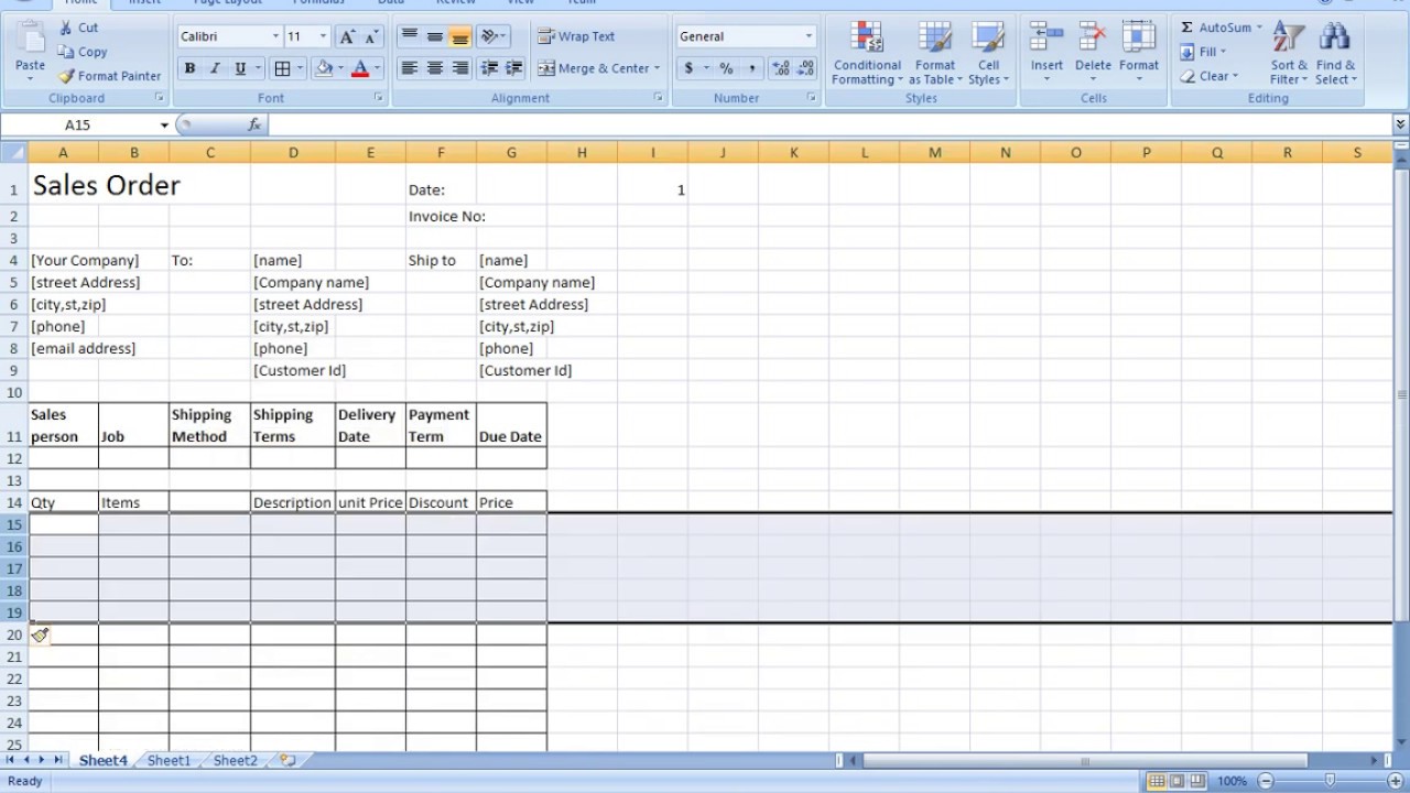 Download Sales Order Template Excel Nomer 8