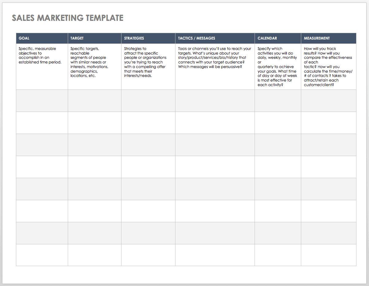 Detail Sales Plan Template Nomer 28