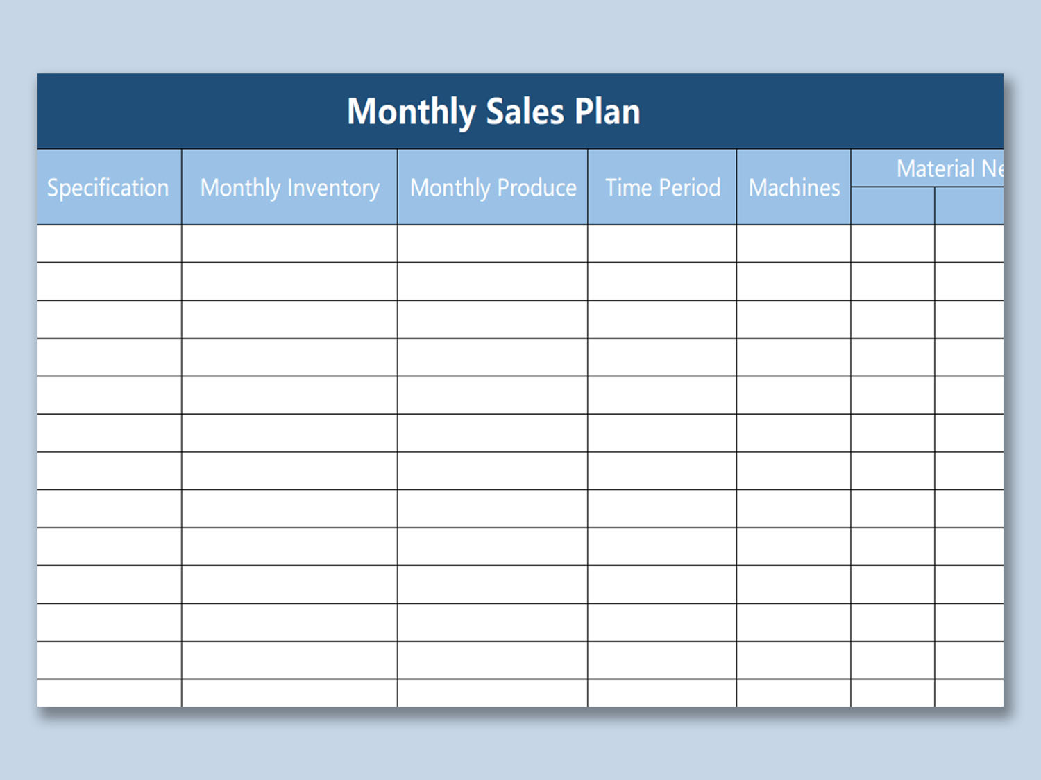 Detail Sales Plan Template Nomer 53