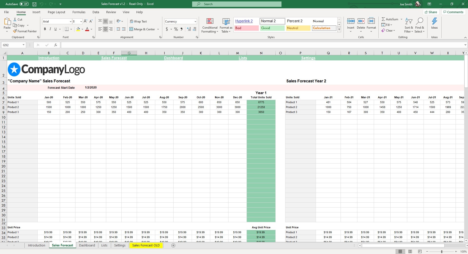 Detail Sales Projection Template Excel Nomer 28