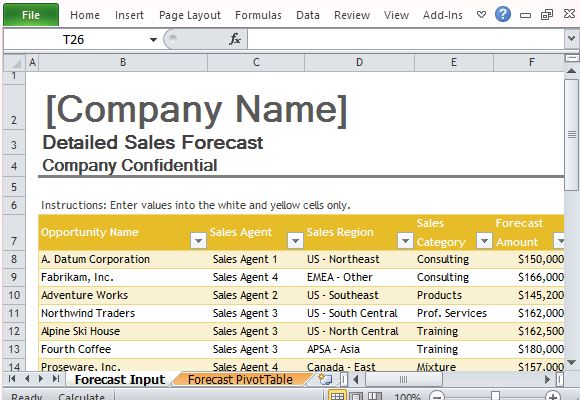 Detail Sales Projection Template Excel Nomer 39