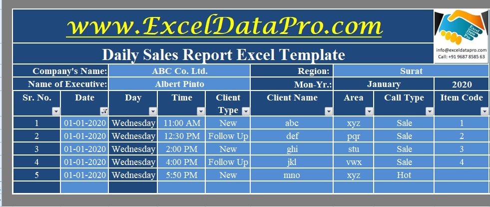 Detail Sales Report Template Nomer 8