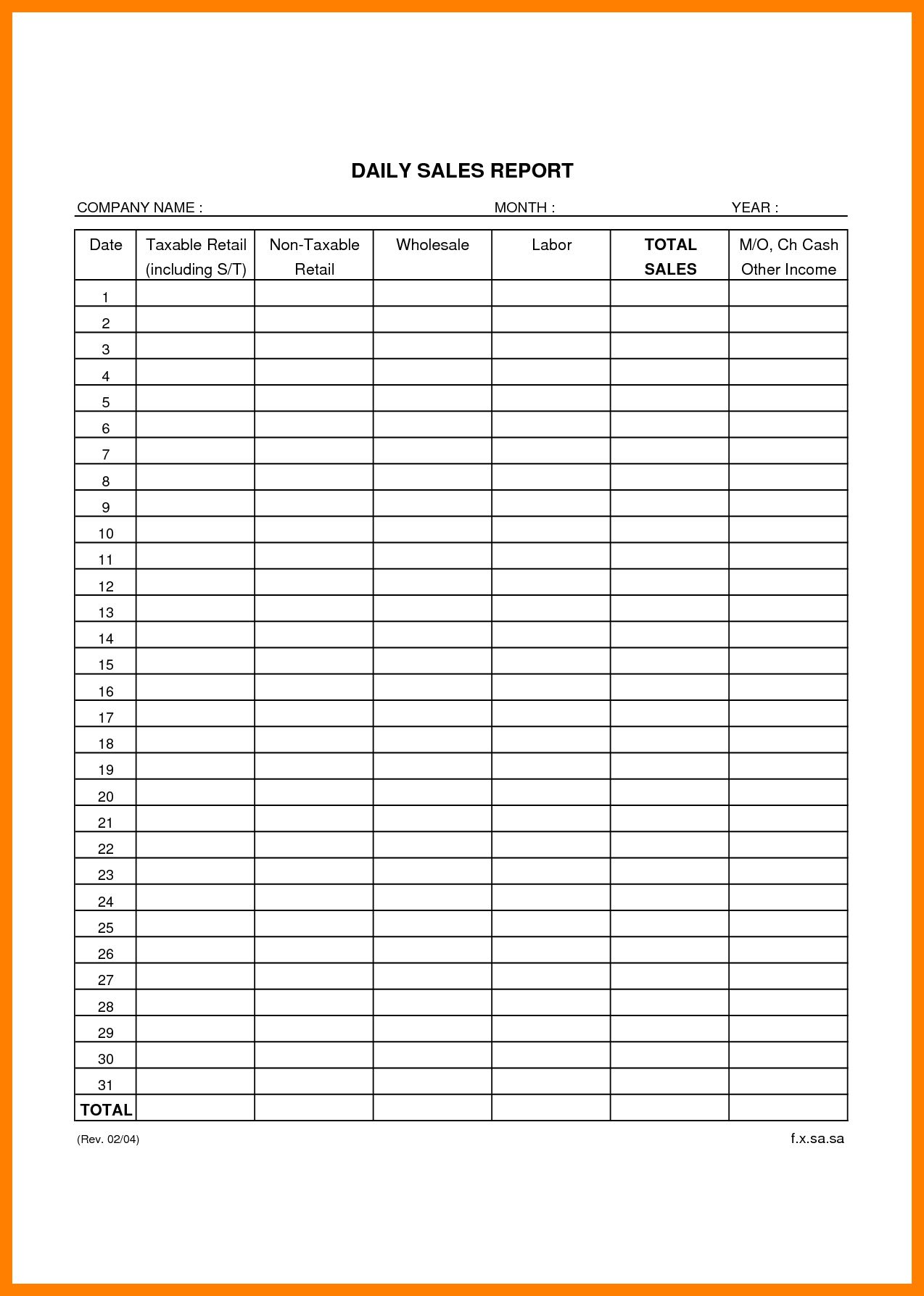 Detail Sales Report Template Excel Download Nomer 22