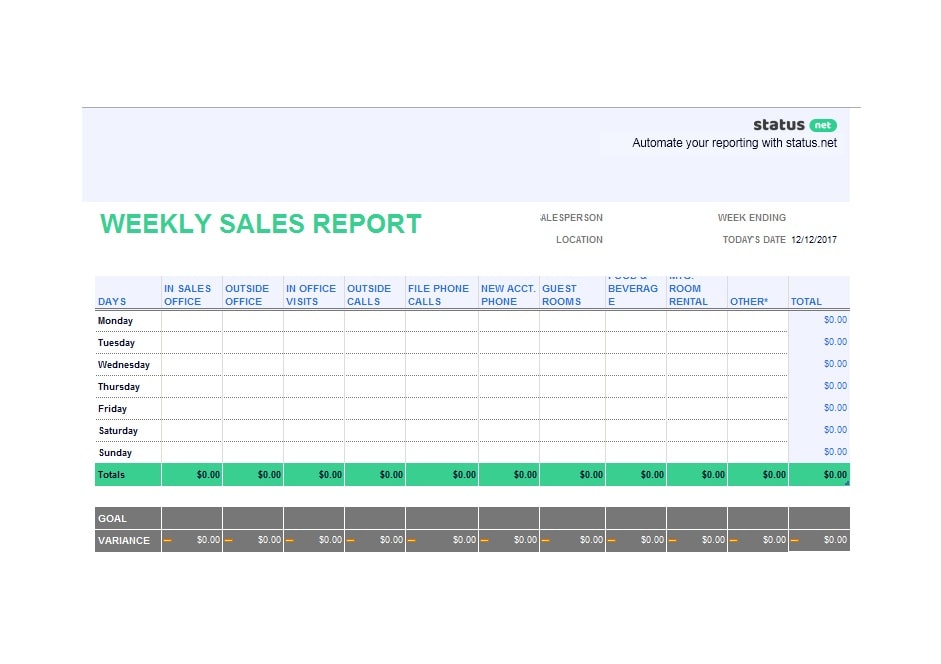 Detail Sales Report Template Excel Download Nomer 9