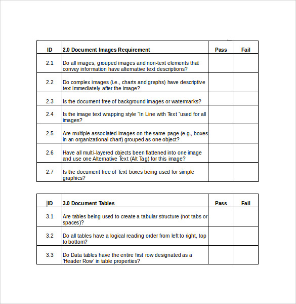 Detail Sample Checklist Template Nomer 2