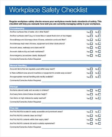 Detail Sample Checklist Template Nomer 24