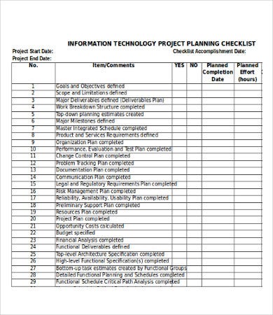 Detail Sample Checklist Template Nomer 44