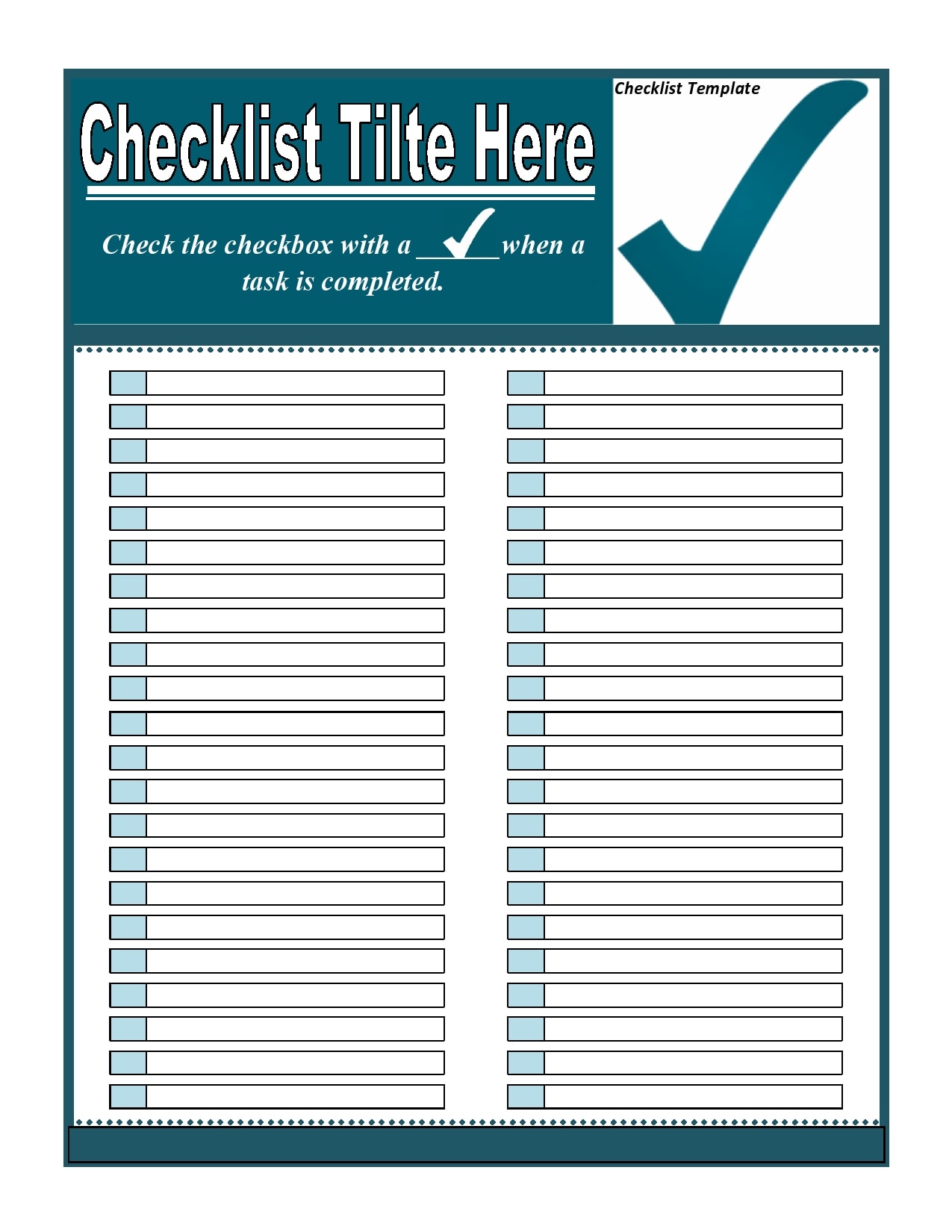 Detail Sample Checklist Template Nomer 6