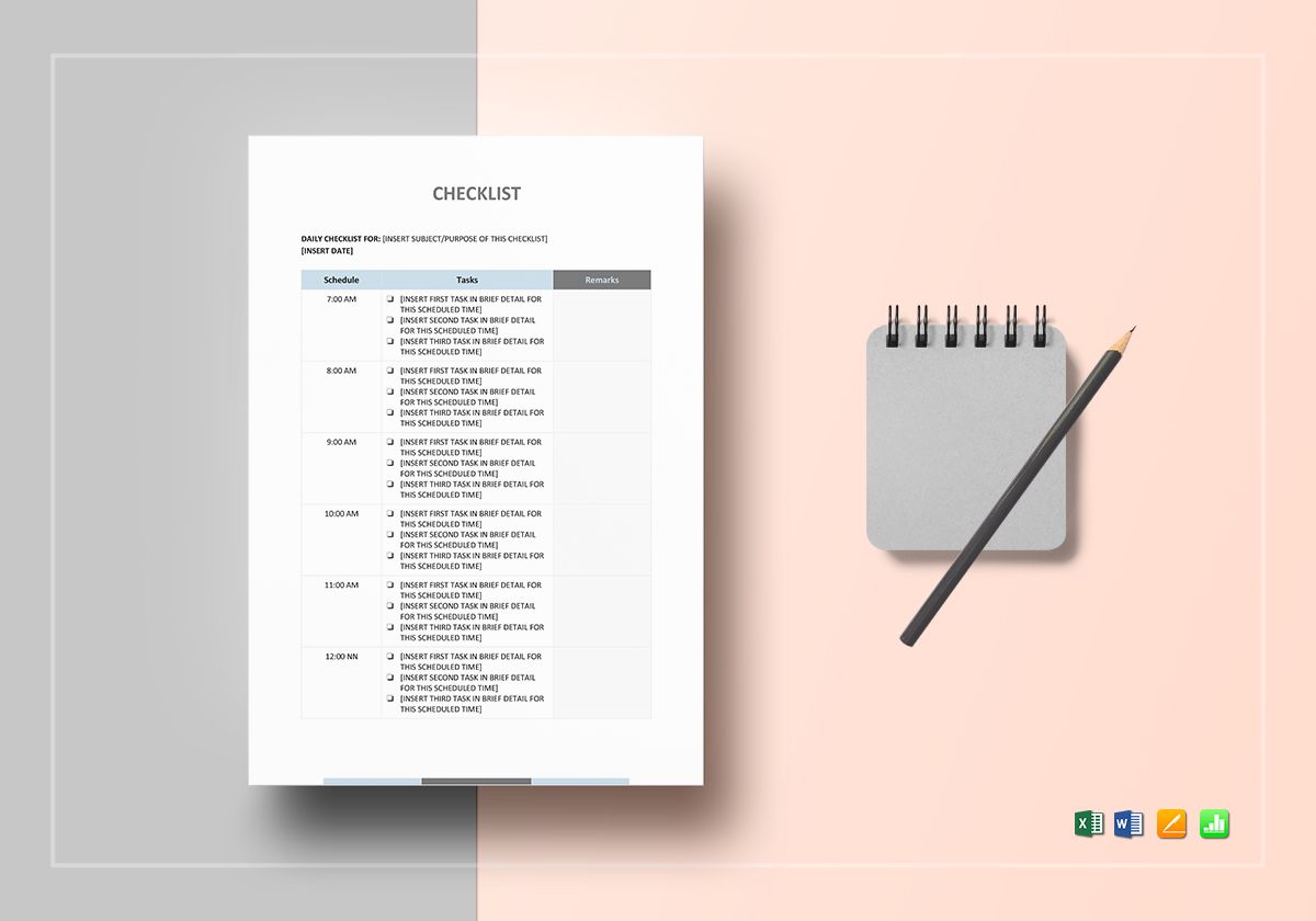 Detail Sample Checklist Template Nomer 50